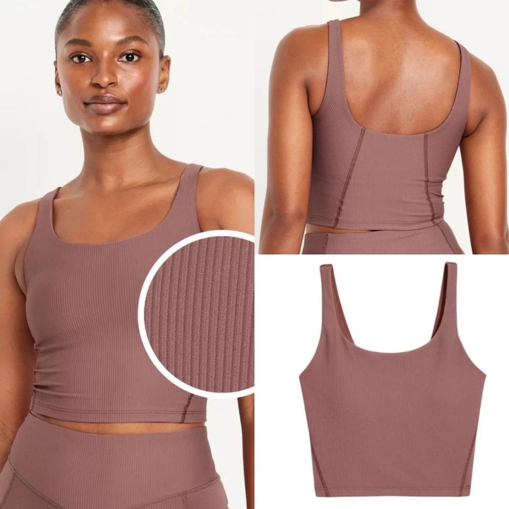 Old Navy Ribbed Mauve Active Set - Sports Bra & Leggings